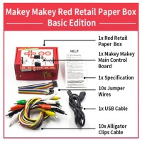 Makey Set Deluxe Kit With USB Cable Dupond Line Alligator Clips for Children Kids With English Instruction and Red Retail box - 11