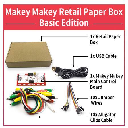 Makey Without Logo Set Deluxe Kit With USB Cable Dupond Line Alligator Clips for Children Kids With Paper Box - 10