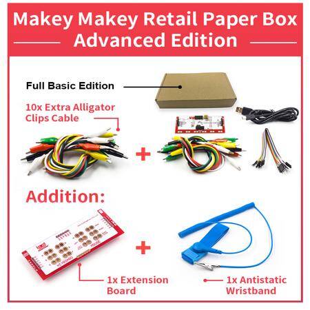 Makey Without Logo Set Deluxe Kit With USB Cable Dupond Line Alligator Clips for Children Kids With Paper Box - 11