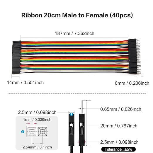 Male to Female Dupont Line 40 Pin 20cm 24AWG - 3