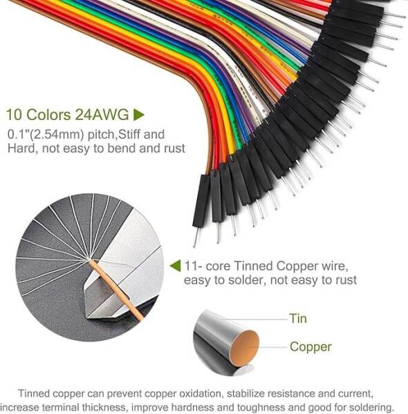  Male to Male Dupont Line 40 Pin 10cm 24AWG - 4