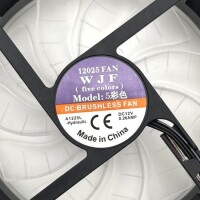 Mavi 12025 12V DC Led Sessiz Çift Diyaframlı Sessiz Egzoz Fan 15 Işıklı Boyut:120x120x25mm - 3