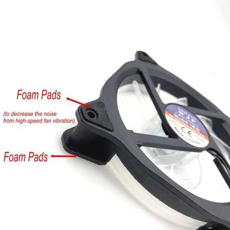 Mavi 12025 12V DC Led Sessiz Çift Diyaframlı Sessiz Egzoz Fan 15 Işıklı Boyut:120x120x25mm - 4