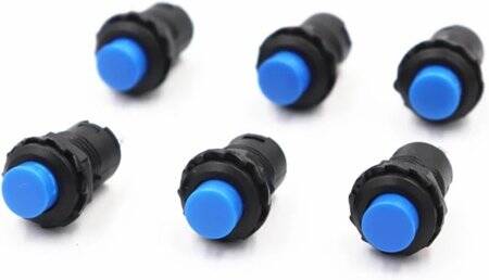 Mavi DS-428 12mm 2 Pin Kendinden Kilitli Açma-Kapama Buton Anahtarı - 2