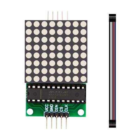 MAX7219 8x8 Dot Matrix Led Module With Cable Red - 1