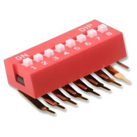 MCDA08 SWITCH DIP 8 Pos. SPST 25mA 24VDC THT R/A - 1