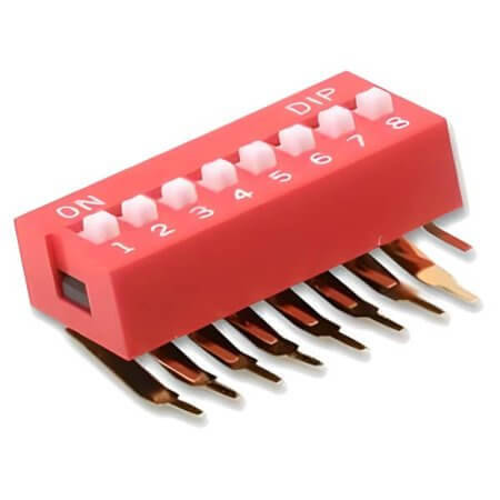 MCDA08 SWITCH DIP 8 Pos. SPST 25mA 24VDC THT R/A - 1