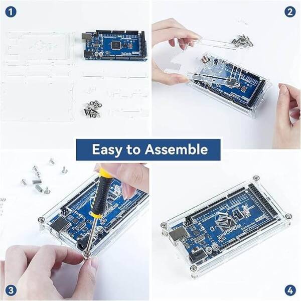 MEGA 2560 R3 Acrylic Case with Sticker and Instruction improved version - 3