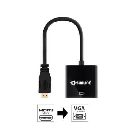 MİKRO HDMI-VGA ÇEVİRİCİ MİKRO HDMI - VGA DİJİTAL ANALOG SİNYAL DÖNÜŞTÜRÜCÜ - 1