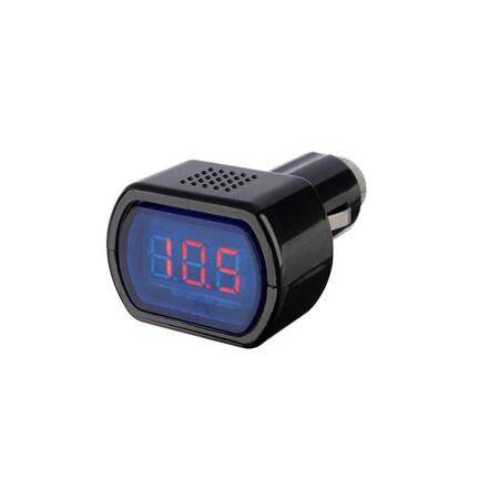 Mini Araba LCD Akü Gerilim Ölçer Monitör 12V Siyah - 1
