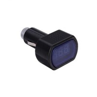 Mini Araba LCD Akü Gerilim Ölçer Monitör 12V Siyah - 2