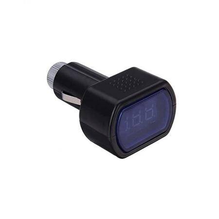 Mini Araba LCD Akü Gerilim Ölçer Monitör 12V Siyah - 2
