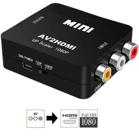 MİNİ AV-HDMI DÖNÜŞTÜRÜCÜ KOMPOZİT (RCA) TO HDMI 720P 1080P DÖNÜŞTÜRÜCÜ ADAP - 1