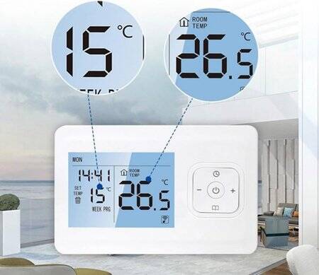 MK70GC Smart WiFi Thermostat LCD Touch Screen Boiler Type Remote Temperature Control 3A For Tuya APP-White Panel - 2