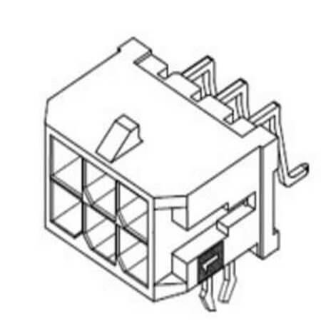MOLEX-0430450406 CONNECTOR BOX HEADER 4PIN 3MM SMD MALE R/A - 1