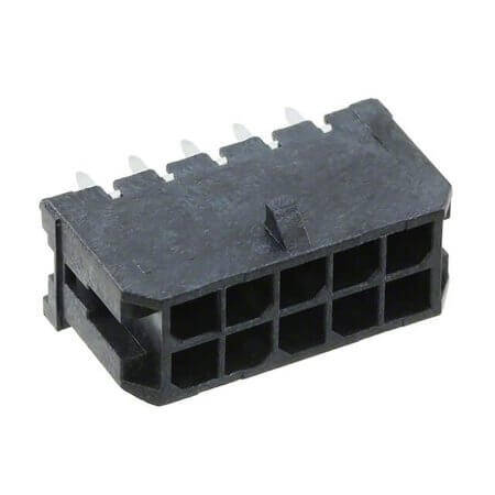 MOLEX-430451028 CON.T.B.3.00MM 10PIN(2X5) MALE THT R/A BLACK - 1