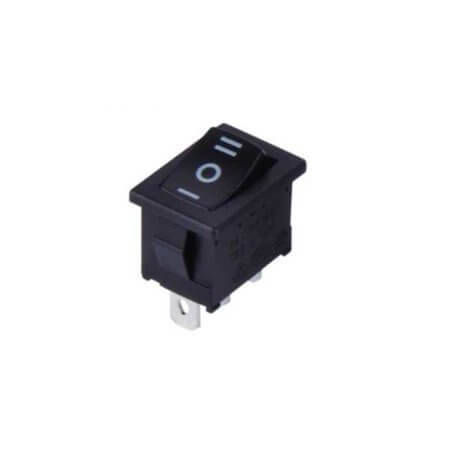MR-1-138-C6N-BBAA SWITCH ROCKER ON-OFF-ON 3P BLACK - 1