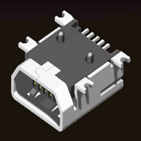 MUSB-F5M-ABG-U CONNECTOR USB MINI AB TYPE 90C SMD T/R FEMALE - 1