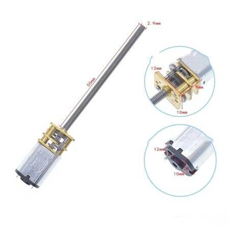 N20-M3 X 55 6V 125RPM Kaba ve Uzun Redüktörlü Motor N20 Vidalı Dişli Motor Minyatür Dişli Motor - 2