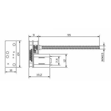 N20-M4 X 55 12V 140RPM Kaba ve Uzun Redüktörlü Motor N20 Vidalı Dişli Motor Minyatür Dişli Motor - 3
