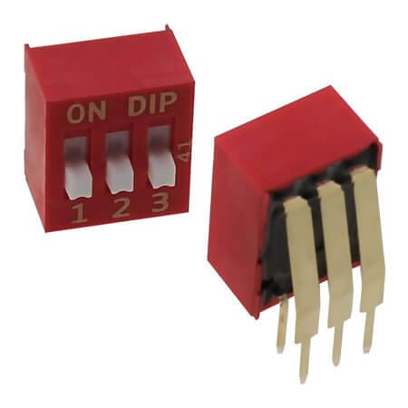 NDA-03V SWITCH DIP 3 Pos. SPST 25mA 24VDC THT R/A - 1