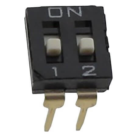 NDI-02H-V SWITCH DIP 2 Pos. SPST 25mA 24VDC THT V/T - 1