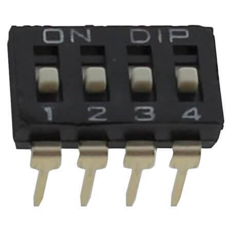 NDI-04H-V SWITCH DIP 4 Pos. SPST 25mA 24VDC THT V/T - 1