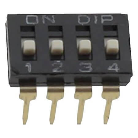 NDI-04S-V SWITCH DIP 4 Pos. SPST 25mA 24VDC THT V/T - 1