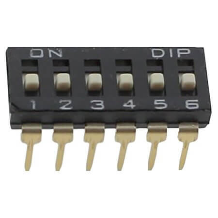 NDI-06H-V SWITCH DIP 6 Pos. SPST 25mA 24VDC THT V/T - 1
