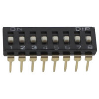 NDI-08S-V SWITCH DIP 8 Pos. SPST 25mA 24VDC THT V/T - 1