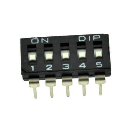 NDIR-05H-V SWITCH DIP 5 Pos. SPST 25mA 24VDC THT V/T - 1