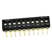 NDIR-10H-V SWITCH DIP 10 Pos. SPST 25mA 24VDC THT V/T - 1