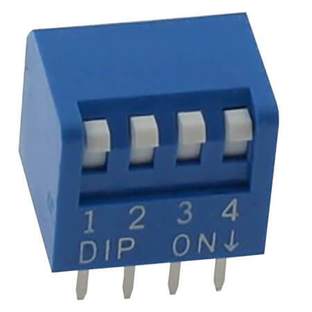 NDP-04BV SWITCH DIP 4 Pos. SPST 25mA 24VDC THT R/A - 1