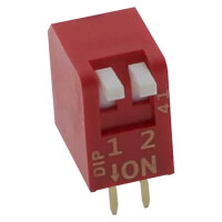 NDPL-02V SWITCH DIP 2 Pos. SPST 25mA 24VDC THT V/T - 1
