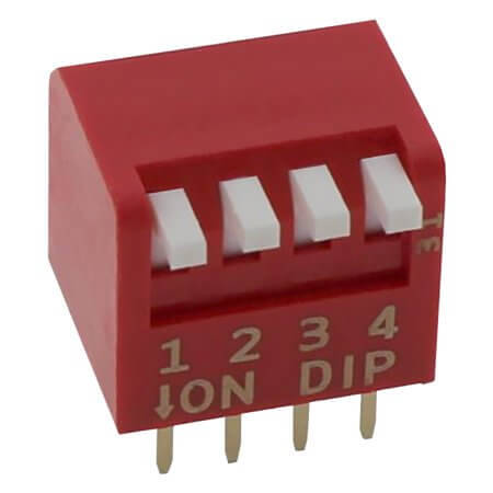 NDPL-04V SWITCH DIP 4 Pos. SPST 25mA 24VDC THT V/T - 1