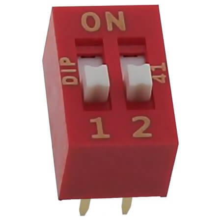 NDS-02V SWITCH DIP 2 Pos. SPST 25mA 24VDC THT V/T - 1