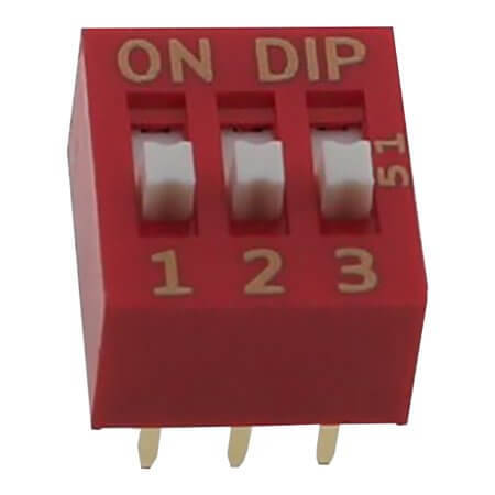 NDS-03V SWITCH DIP 3 Pos. SPST 25mA 24VDC THT V/T - 1