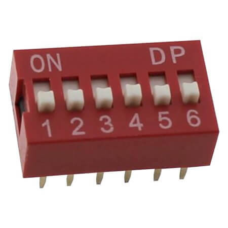 NDS-06V SWITCH DIP 6 Pos. SPST 25mA 24VDC THT V/T - 1