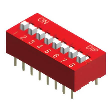 NDSR-07V SWITCH DIP 7 Pos. SPST 25mA 24VDC THT V/T - 1