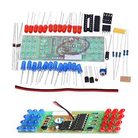 NE555 + CD4017 Red Blue Double Color Flashing Lights Board DIY Kit - 1