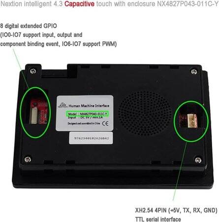 Nextion NX4827P043-011R-Y 4.3 Inch Resistive Touch Screen With Protective Shell - 2