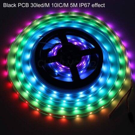 Non-Waterproof 12V WS2811 RGB5050 Black SMD LED Strip 144 LED/Meter Flexible 5M/Roll IP30 - 2