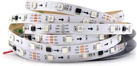Non-Waterproof 12V WS2811 RGB5050 Black SMD LED Strip 144 LED/Meter Flexible 5M/Roll IP30 - 5