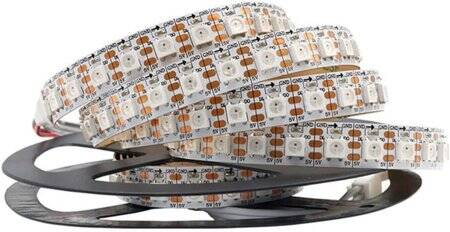 Non-Waterproof 5V WS2812B RGB5050 White SMD LED Strip 30 LED/Meter Flexible 5M/Roll IP30 - 1