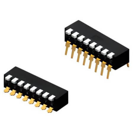 NPM-02-V SWITCH DIP 2 Pos. SPST 25mA 24VDC SMT V/T - 1