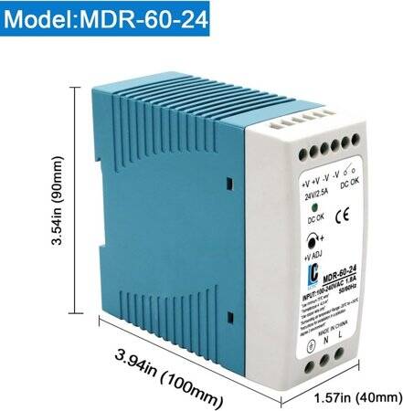 Original Delta DRP024V60W1AA Guide Rail Switching Power Supply - 3