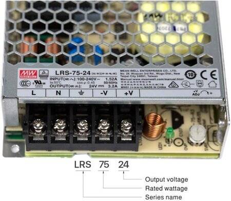Original Taiwan MEAN WELL LRS-75-24 Power Supply - 5