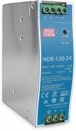 Original Taiwan MEAN WELL NDR-120-24 Rail Power Supply - 1