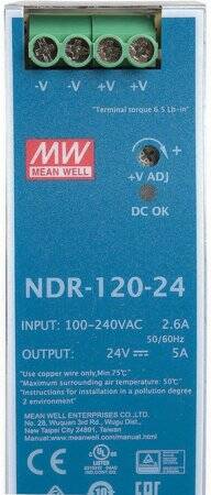 Original Taiwan MEAN WELL NDR-120-24 Rail Power Supply - 2