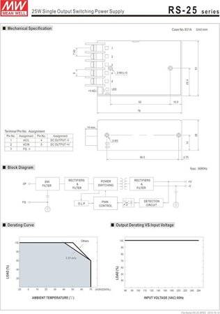 Original Taiwan MEAN WELL RS-25-3.3 Power Supply - 2
